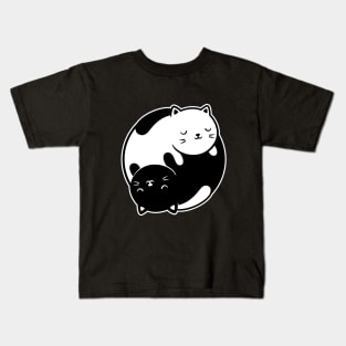 Yin and Yang Kitties Kids T-Shirt